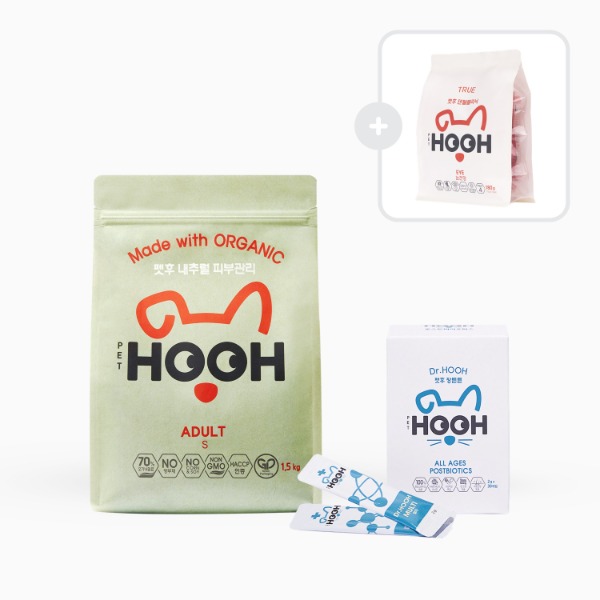 [내맘대로 구성] 펫후 강아지 유기농 사료 3kg + Dr.HOOH 분말영양제 30개입